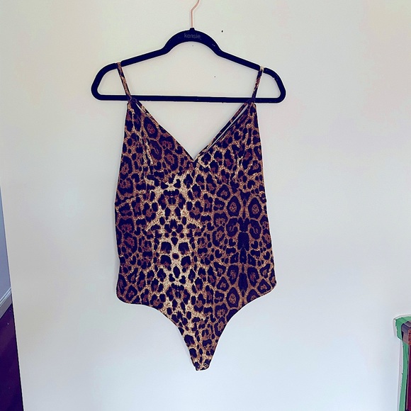 Guess Tops - Guess Cheetah Print Thong Bodysuit